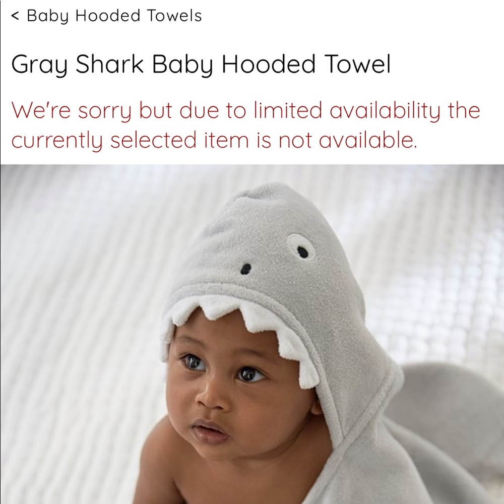 Pottery Barn Kids Hooded Shark baby towel